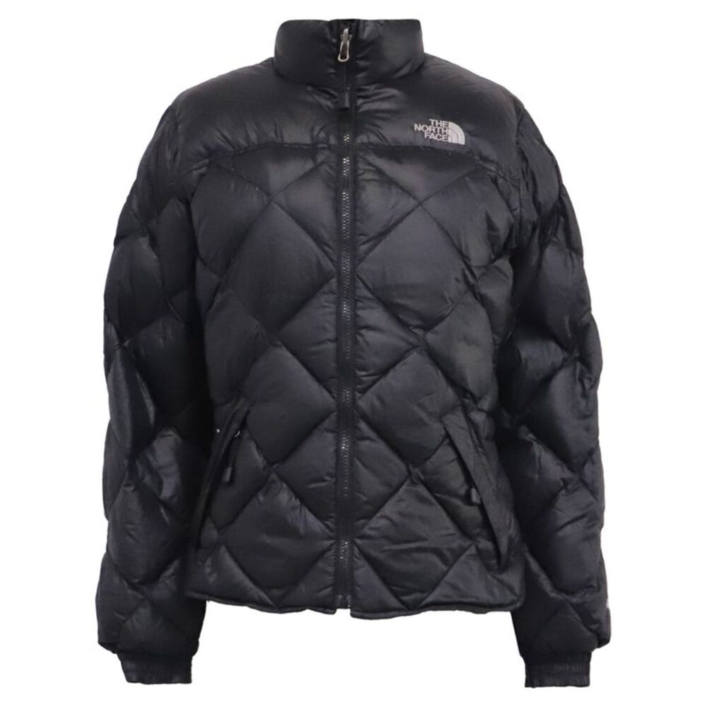 The North Face Diamond Quilted Down Jacket in Black Nylon